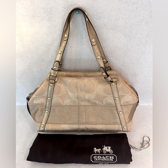 Coach Metallic Gold Glitter Handbag - Picture 1 of 4